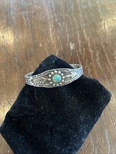 Beautiful Vintage Navajo Fred Harvey Sterling And Turquoise With Arrow Design