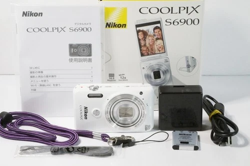 [Top Mint in Box] Nikon COOLPIX S6900 16MP 12x Compact Camera White C329
