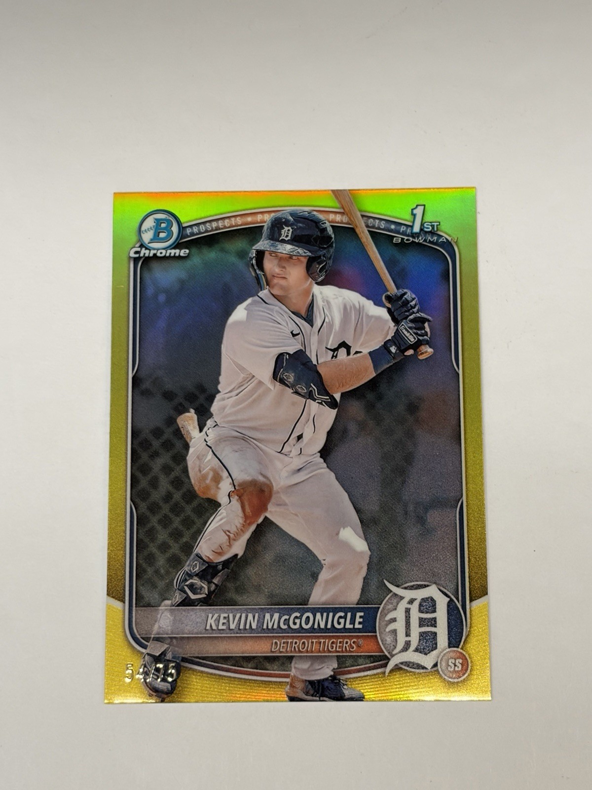 2025 Bowman Chrome Kevin McGonigle Chrome Yellow Refractor 1st /75 #BCP-79