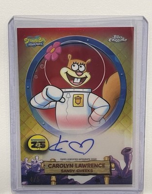 2025 Topps Chrome SpongeBob Sandy Cheeks Red Refractor Auto Carolyn Lawrence /5