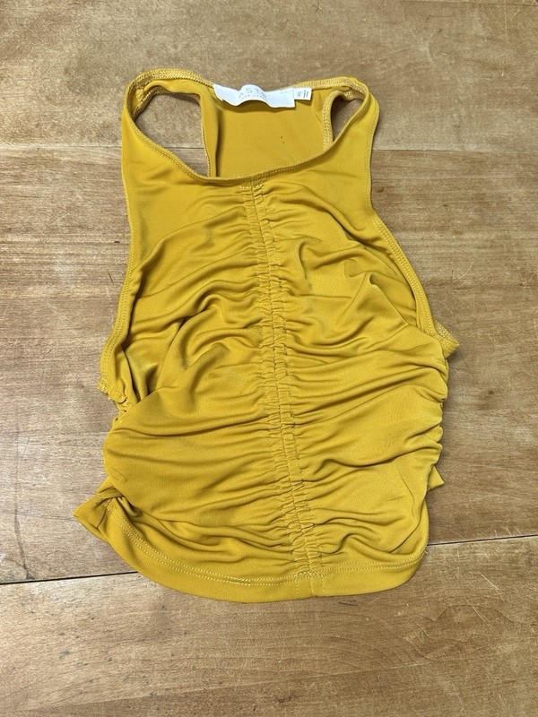 ASTR Mustard Ruched T-back Tank, Women’s XS