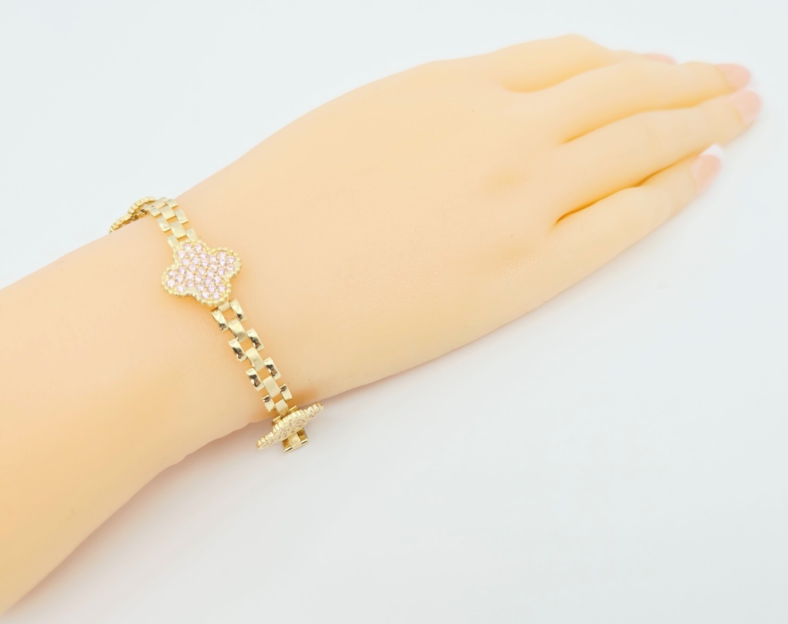 Unique 10K Solid Yellow Gold Four Leaf Clover Rol… - image 8