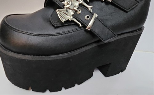 Demonia Ankle goth rock Boots Ashes 55 bats and Stud design Size 5 festival - Picture 6 of 13