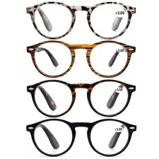 Mens Womens Vintage Round Spring Hinges Reading Glasses 3.00