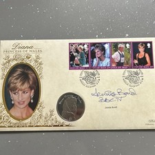 1997 Diana Princess of Wales Benham Coin, Stamps Benham Signed Jennie Bond (332)