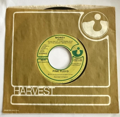 Pink Floyd - Money / Any Colour You Like HARVEST 3609 45rpm 7” (1973) VG+