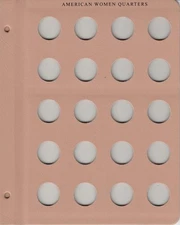 Dansco New Extra Album Page American Women Quarters 20 Blank Slots No Date New