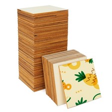 4x4 Inch Wood Squares 100 PCS Unfinished Basswood 1/8 Thick - Ideal for Crafts