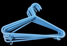 Children  s Clothes Hangers Lot of 10 Light Blue Plastic Kids Hook Bottom