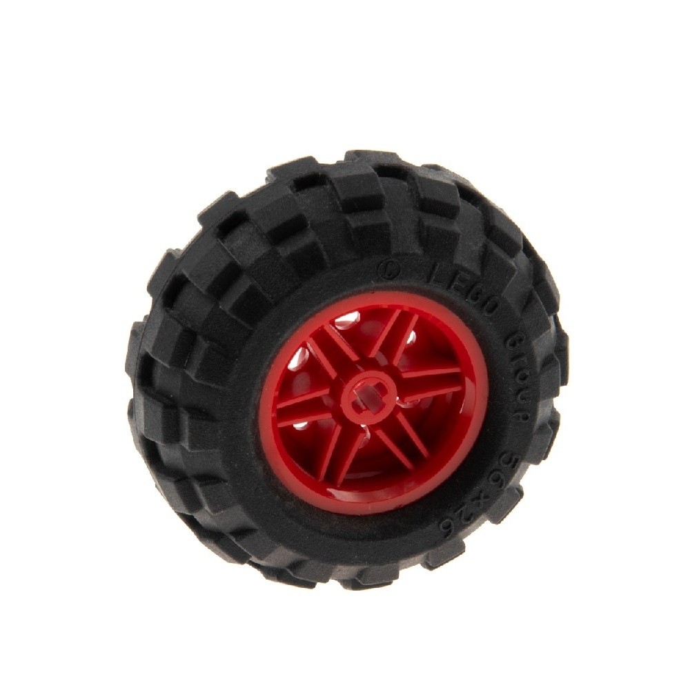 1X Lego Technic Wheel 56X26 Black Rim 30.4X20 Red 55976 56145C02