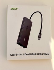 Acer 9-In-1 USB C Hub  4K HDMI, Ethernet Adapter, 5Gbps USBA 3.0, SD Card