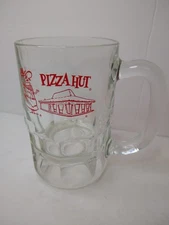 Vintage Pizza Hut Pete Substantial Barrel Glass Mug Stein For Your Beer 4.75"
