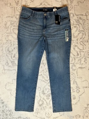 NWT Lee Flex Motion Juniper Jeans Regular Fit Straight Leg Mid Rise Women's 18W