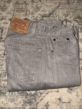 Vintage Levi’s 501-0657 Denim Gray Jeans USA Made Button Fly Sz 29 X 34
