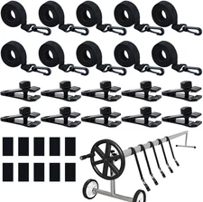 30Pcs Upgraded Pool Solar Cover Reel Straps Pool Cover Reel Attachment Straps Po