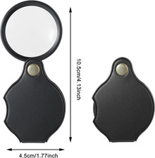 2Pcs 10X Small Magnifying Glasses for Kids/Senior Pocket Magnifier Mini Foldi...