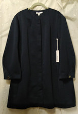 New CHICO'S Size 3  Extra Large 16 Navy Blue Faille Topper Jacket POCKETS