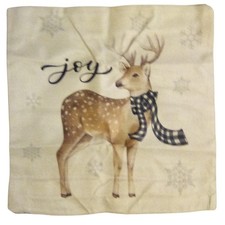 Christmas Pillow Covers Set of 4 Joy Snowman Wreath Tree Farmhouse Decor