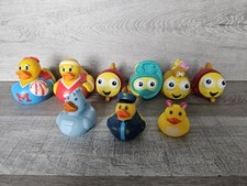 Rubber Ducks Lot of 9 Mix Sizes Styles Sports Police Fish Beach Easter Toys