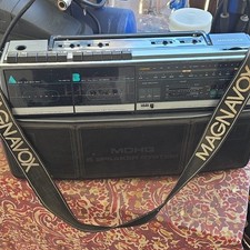 Magnavox D8300 Dual Deck Boombox Black AM/FM Radio Cassette Tape