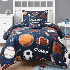 Kids Comforter Set Twin Size for Boys, Glow in The Dark Space Rocket Bedding ...