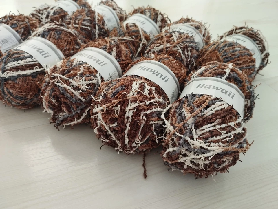 Gründl HAWAII Wolle Paket 500 g gr Stricken Garn Effektgarn Strickgarn Boucle