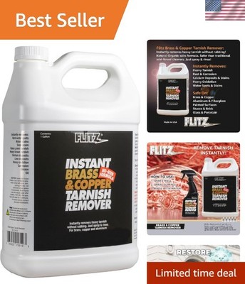 Instant Brass and Copper Tarnish Remover - 1 Gallon Bottle of -Made Organic R...