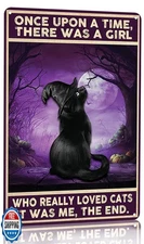 CrazySign Women Girls Gift Funny Halloween Witch Cat Sign Cat Lovers Once Upo