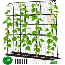 OTOSUNNY 72" GARDEN ARCH TRELLIS FOR CLIMBING PLANTS - BLACK