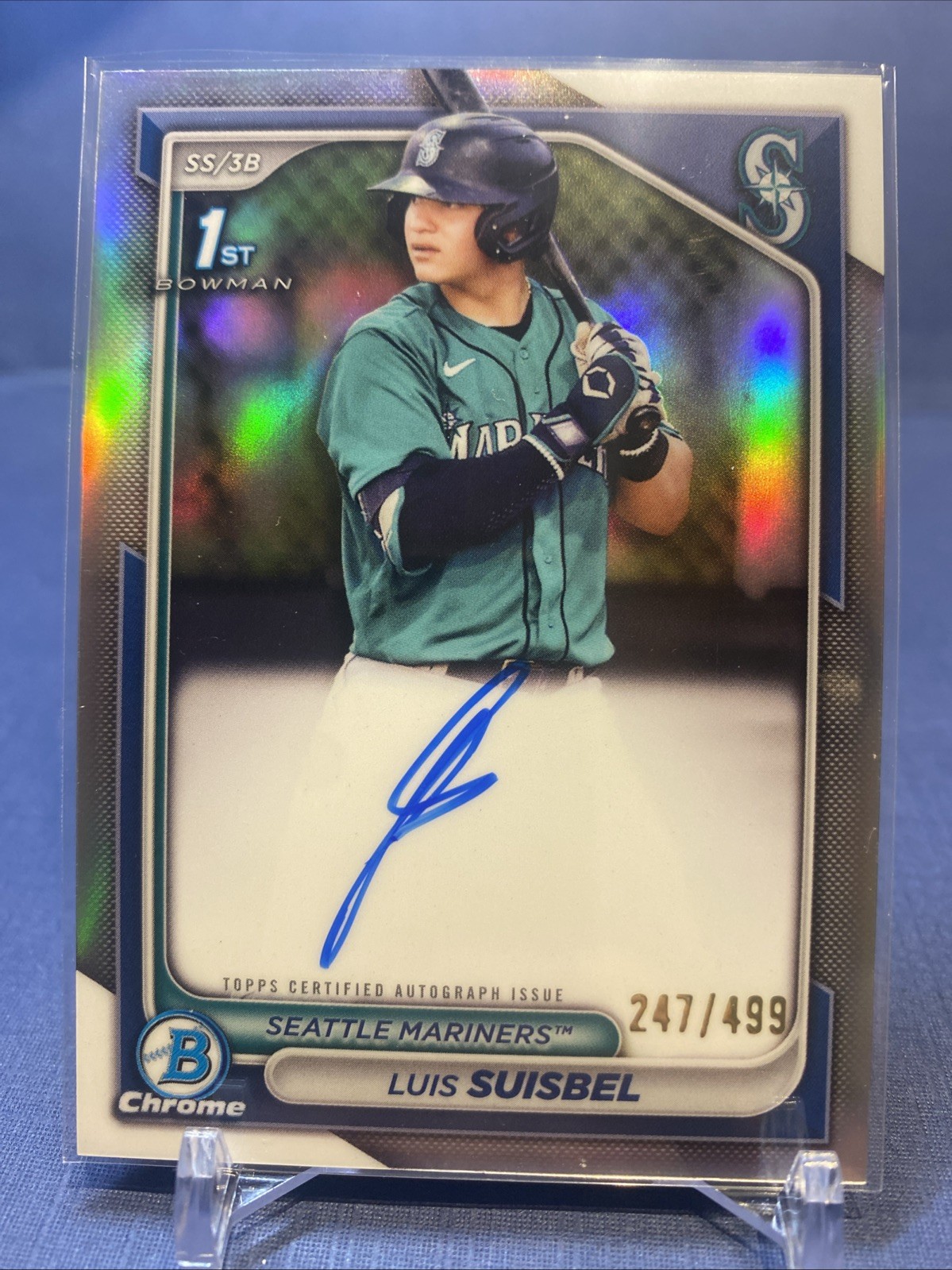 Luis Suisbel - 2024 Bowman Chrome - 1st Chrome Refractor Auto /499 #CPA-LS 💎