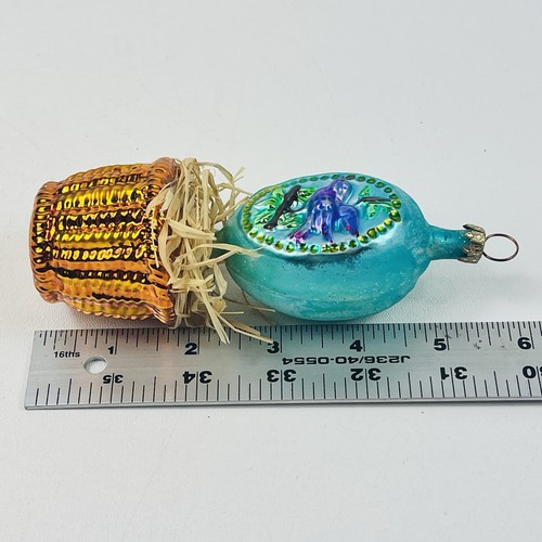 VTG Blue Bird in Nest Ornament Mercury Glass Christmas Germany Lauscha MCM RARE - Picture 10 of 10