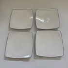 Set 4 Gourmet Basics by Mikasa Dinner Plates Chocolate Swirl 10" Square READ
