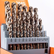 YOHANSEN 29Pcs Cobalt Drill Bit Set 1/16"-1/2" (29pcs, Cobalt)