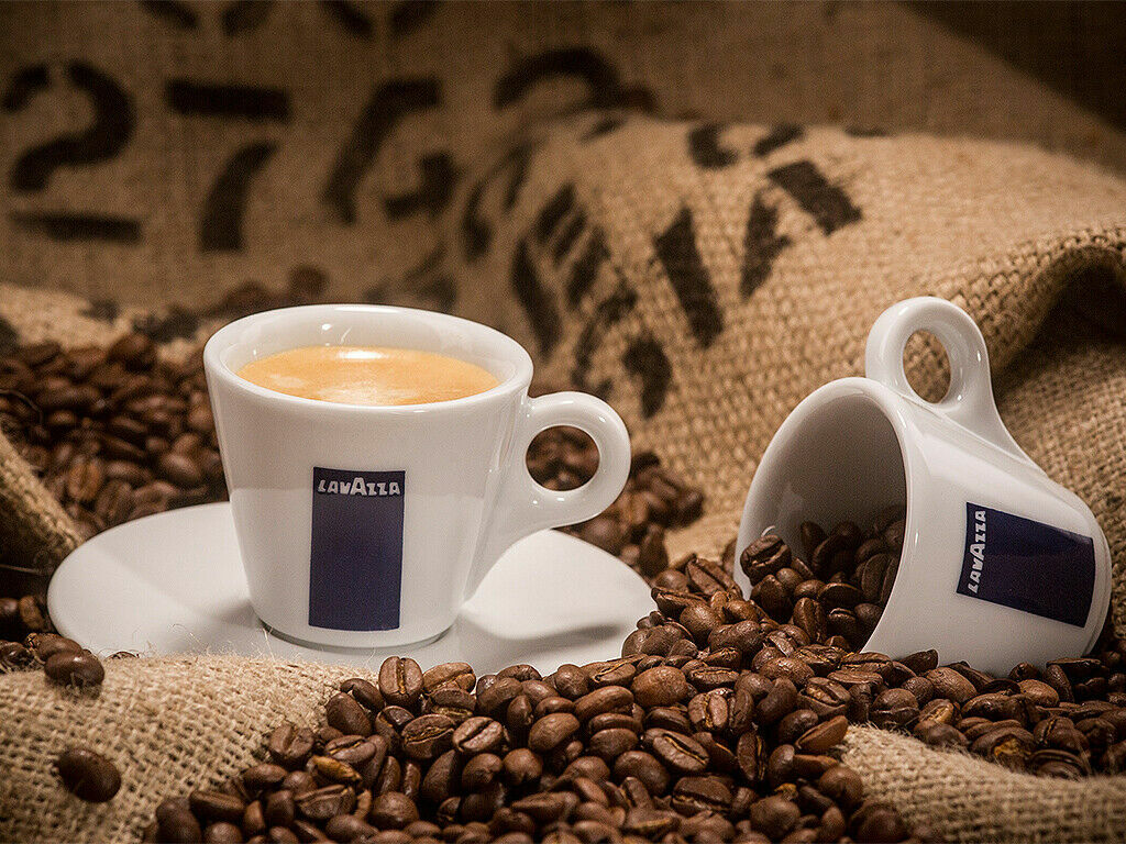 LAVAZZA 6 TAZZINE CERAMICHE PER CAFFÈ ESPRESSO COLLECTION CON PIATTI IN OMAGGIO