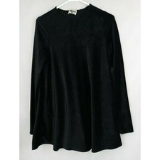 Show Me Your Mumu Women's Solid Black Velvet Shirt Dress Size XS