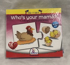 Make a Match Puzzle Who's Your Mama Ages 2  12 Pieces Washable Educational NEW