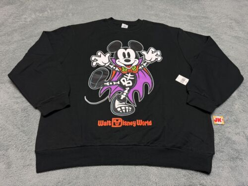 NEW Walt Disney World Sweater Adult XL Black Halloween Mickey Mouse Vampire Mens