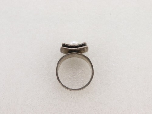 9 Grams Vintage 925 Sterling Silver Silpada Hammered Pearl Ring Sz 6.25 R0898 - Picture 12 of 18