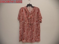 Women Burnt Orange White Floral Print Button Down Tie Waist Mini Dress S 2173370