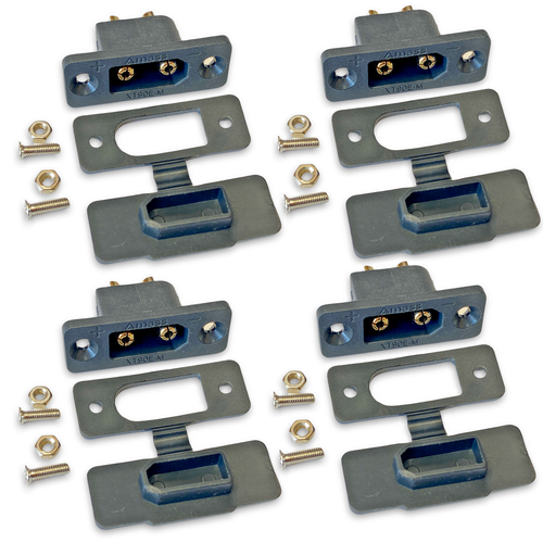 ✅ 4x Goldstecker XT90E-M Einbaustecker mit Gummikappe + Schrauben Lipo Akku XT90 - 第 1/12 張圖片