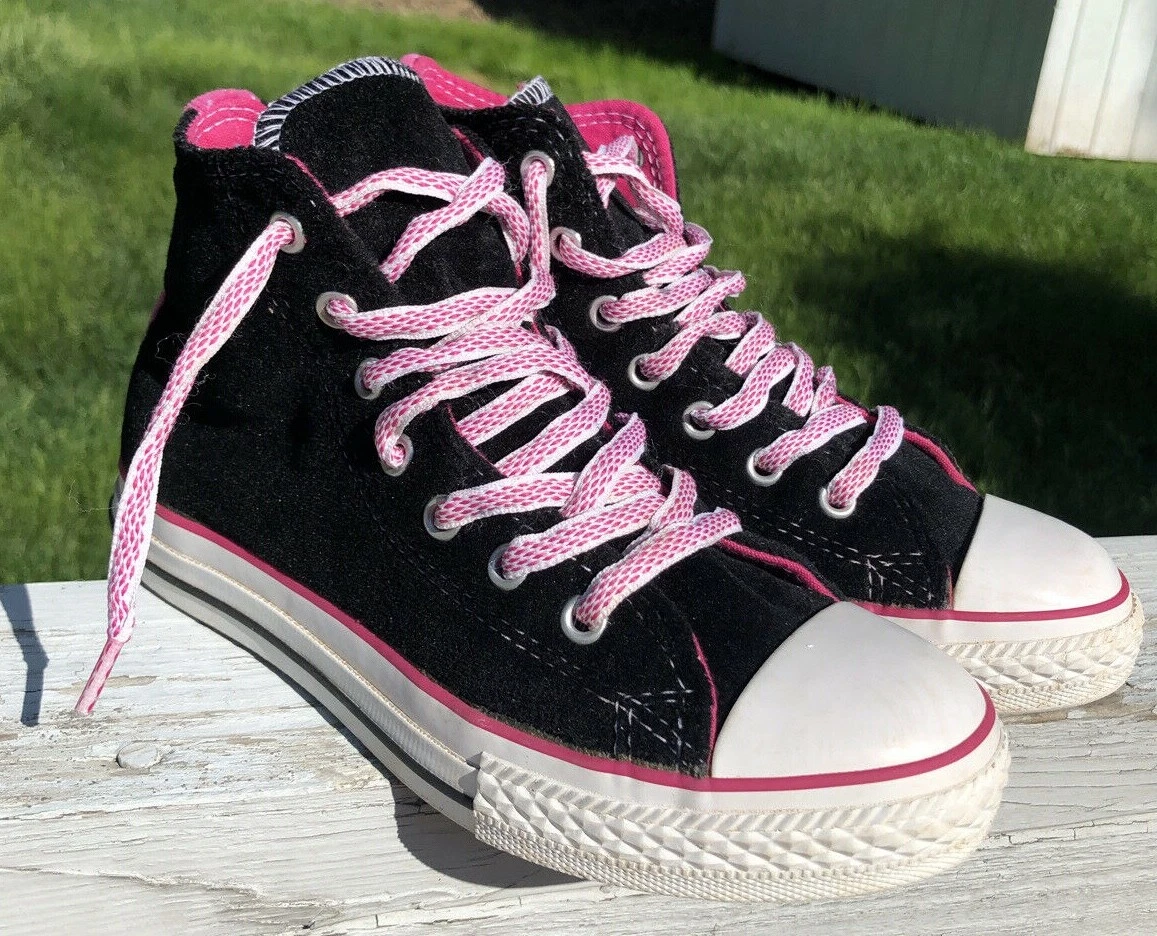 Size 2 Youth RARE Velvet CONVERSE CHUCK TAYLOR ALL HIGH Black | eBay