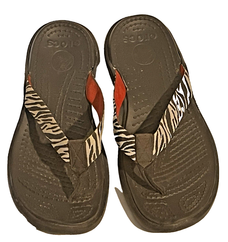 Sandales Westloop Pour Femme - Taille 7-8 US - Imprimé Animalier, Semelle Plate - En Plastique Noir - Neuf Sans Emballage