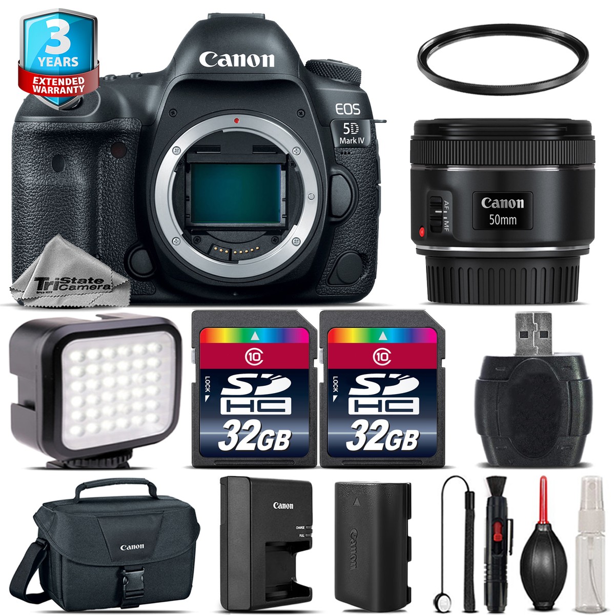 Canon5D Mark IV + EF 50f/1.8 STM+付属品 Canon EOS 5D Mark IV Camera + 50mm 1.8 STM + LED Light +Case