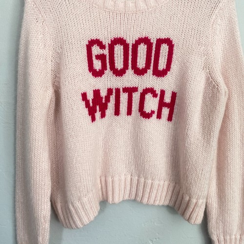 Wooden Ships Good Witch Sweater Women Size XS Pink Mohair Wool Blend - 第 5/11 張圖片
