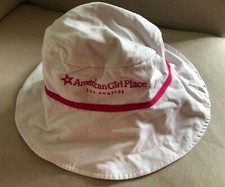 American Girl Los Angeles SunHat Pink and White Reversible
