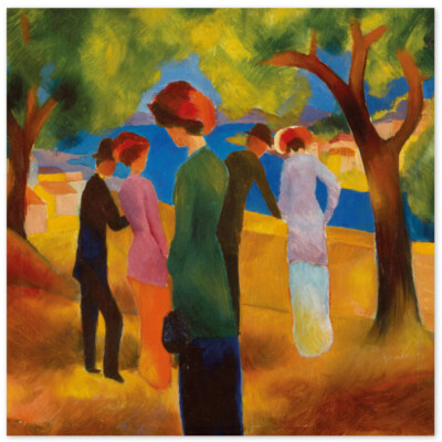 August Macke, Dame in grüner Jacke, Poster