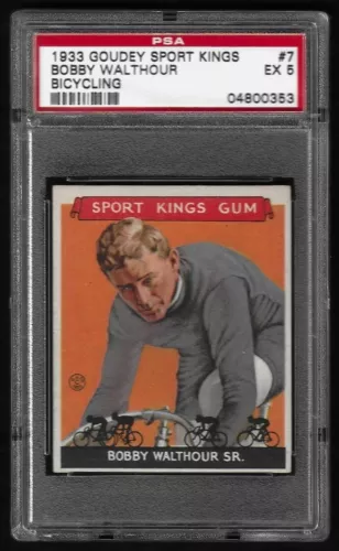 1933 Goudey Sport Kings Gum Card #7 Bobby Walthour Sr. Bicycling PSA 5