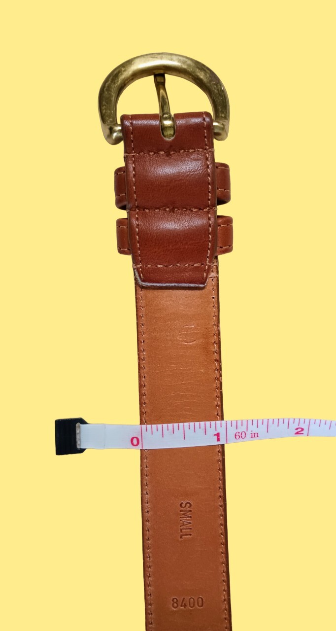 Vintage Women's Coach Belt 8400 British Tan Leather Brass Buckle Size