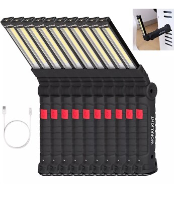 10 Stück LED COB Arbeitsleuchte Mechaniker Taschenlampe Lampe USB Wiederaufladbare Taschenlampe Magnetisch