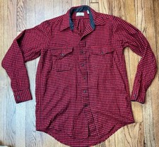 Vintage LL Bean Buffalo Plaid Wool Flannel Shirt Made in USA Men’s Size Medium